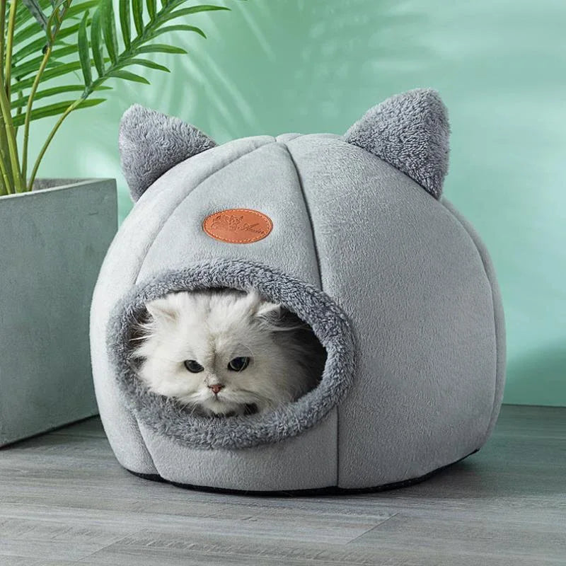 Cama para Gato e Pequenos Animais – Caverna Confortável de Inverno