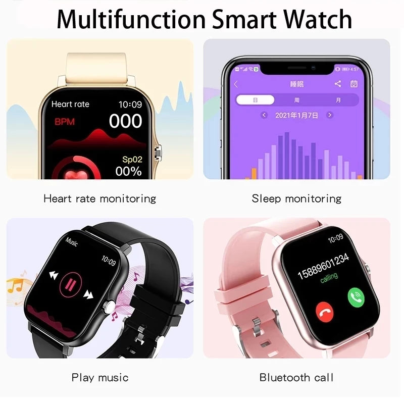 Smartwatch Bluetooth BOXUXING 2024 – Relógio Inteligente Masculino e Feminino com Tela de Toque Completo