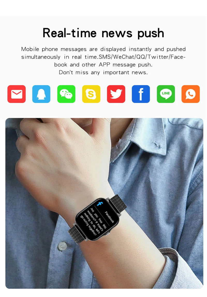 Smartwatch Bluetooth BOXUXING 2024 – Relógio Inteligente Masculino e Feminino com Tela de Toque Completo