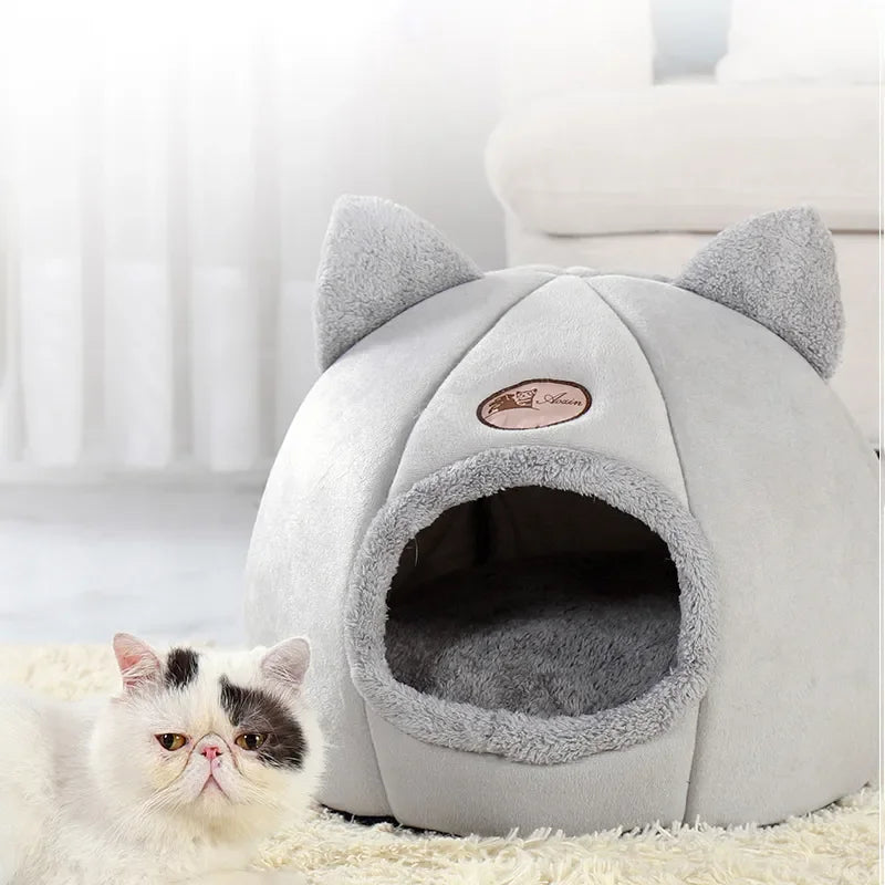 Cama para Gato e Pequenos Animais – Caverna Confortável de Inverno