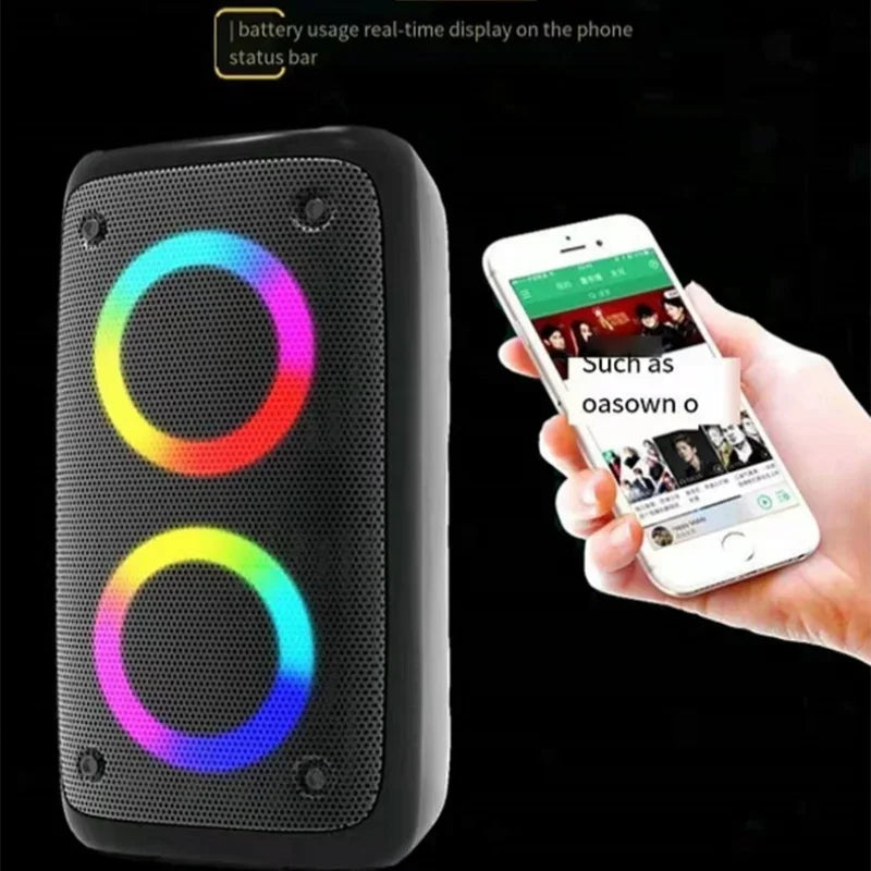 Wireless Portable Bluetooth Speaker 80W High Power Dual 3inch Speakers HIFI Outdoor Audio System Super Bass Subwoofer RGB TWS/FM